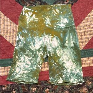 Shiny Green Biker Shorts